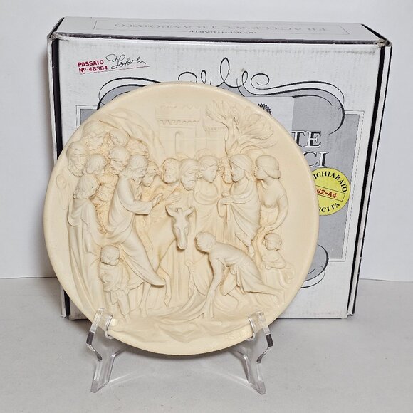 Alberto Santangela “Christ's Entry Into Jerusalem” Alabaster 3D Collector Plate - Picture 1 of 13